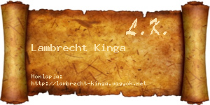 Lambrecht Kinga névjegykártya